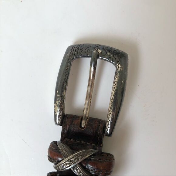 Brighton reptile print leather belt with silver finished buckle - Picture 3 of 8